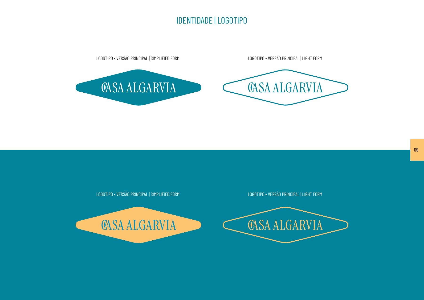 Casa Algarvia logo options in blue and sand